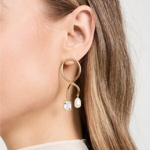 Lizzie Fortunato Gold and Pearl Drop Earrings